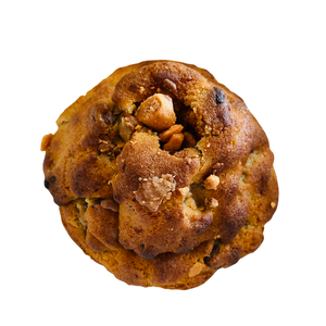 Cookie with butterfinger  on a white background