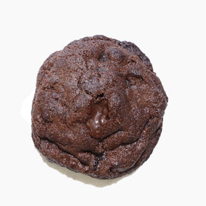 Chocolate cookie on a white background