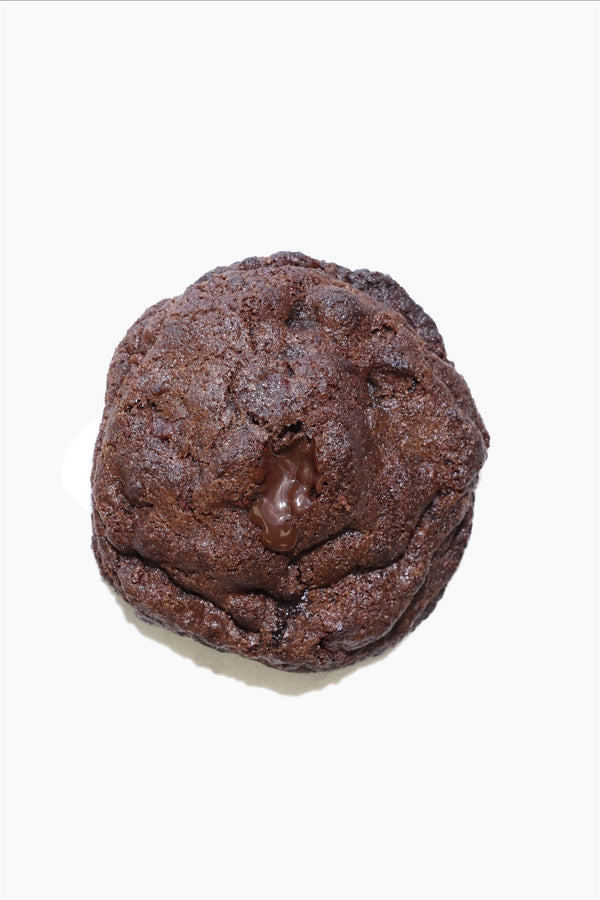 Chocolate cookie on a white background
